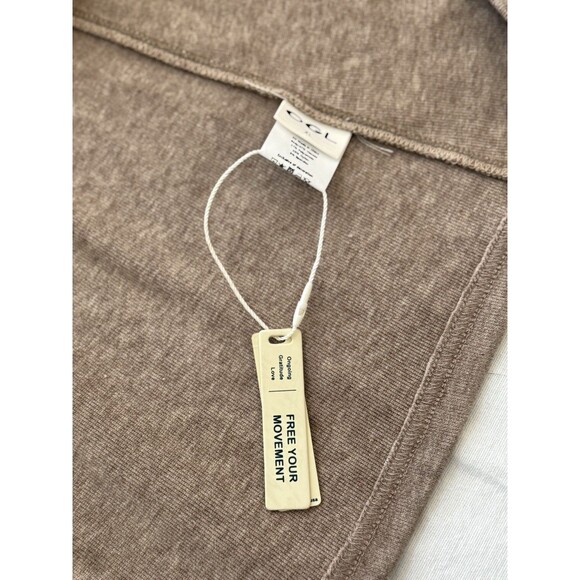 OGL Women’s Mockneck Midi Tank Brami Dress Heather Taupe XL Ribbed Stretch Soft - Picture 9 of 13